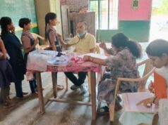 नरसिंहपुर/MP : प्राथमिक शाला तलापार में 51 बच्चों का हुआ स्वास्थ्य परीक्षण…………